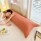 Ultra Soft Washed Long Body Pillowcase For Couples Extra Long Solid Color Pillow Cover 5
