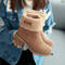 Womens Fur Lined Snow Boots With Square High Heel Winter Ankle Boots 0