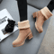 Womens Fur Lined Snow Boots With Square High Heel Winter Ankle Boots 1