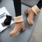 Womens Fur Lined Snow Boots With Square High Heel Winter Ankle Boots 1