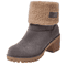 Womens Fur Lined Snow Boots With Square High Heel Winter Ankle Boots 6