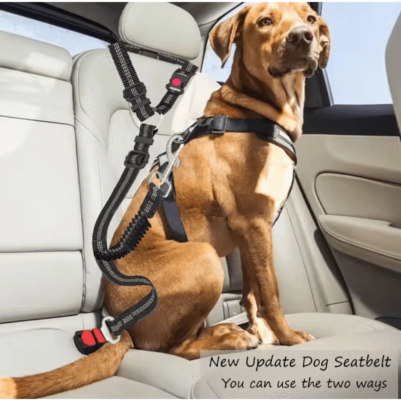 Heavy Duty Adjustable Dog Car Seat Belt Safety Leash For Secure Travel 0
