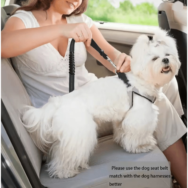Heavy Duty Adjustable Dog Car Seat Belt Safety Leash For Secure Travel 3