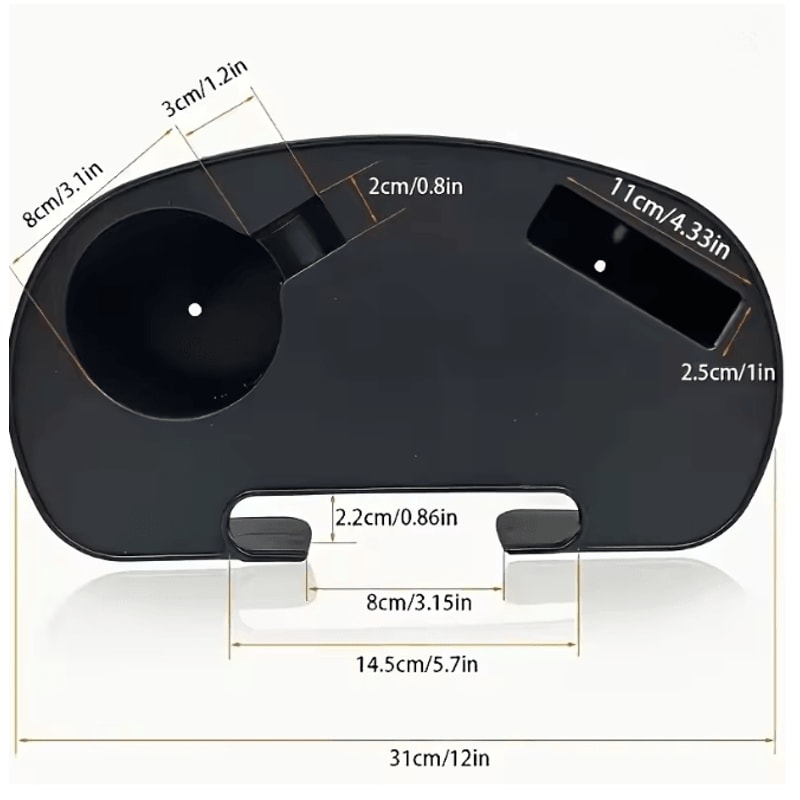 Durable Folding Chair Side Table Attachment With Cup Holder And Snack Tray 4