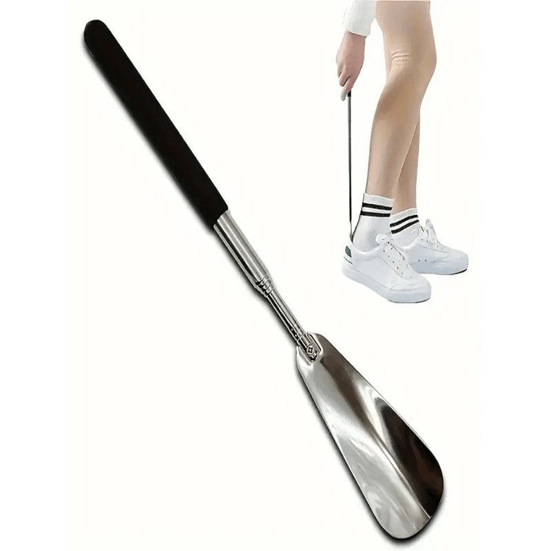 Extendable Long Handle Shoe Horn Adjustable Stainless Steel Shoehorn 0