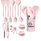 18 Piece Pink Silicone Kitchen Utensils Set Non Stick Cooking Tools 3