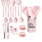 18 Piece Pink Silicone Kitchen Utensils Set Non Stick Cooking Tools 3