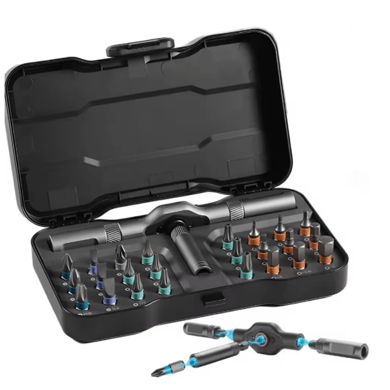 24 In 1 Precision Ratchet Screwdriver Set With Magnetic Bits Mini Repair Tool Kit 3