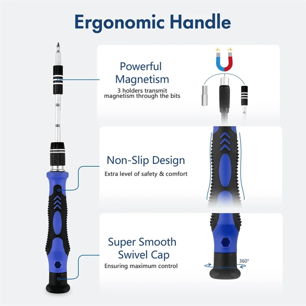 62 In 1 Precision Screwdriver Set Magnetic Repair Tool Kit With Flexible Shaft 1