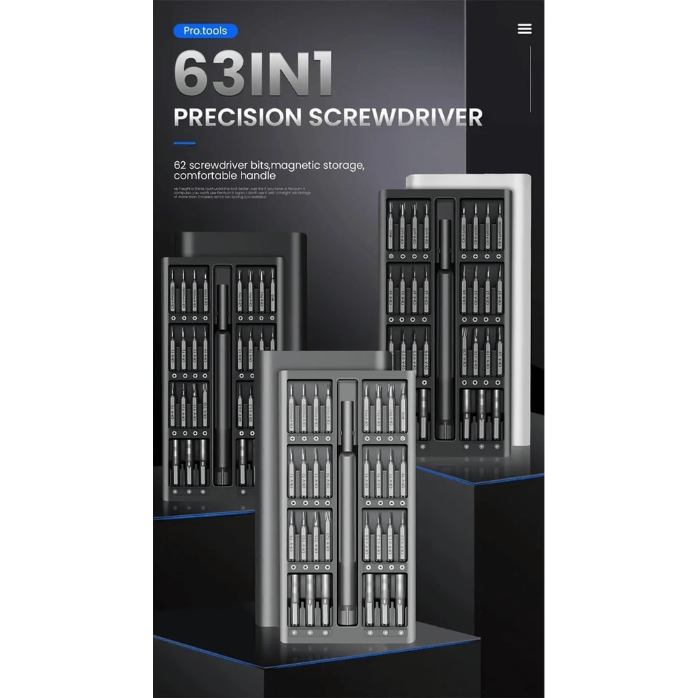 63 In 1 Precision Screwdriver Set Magnetic Electronics Repair Tool Kit 0