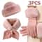 Womens Winter Hat Scarf Gloves Set For Cozy Cold Weather Coverage 1