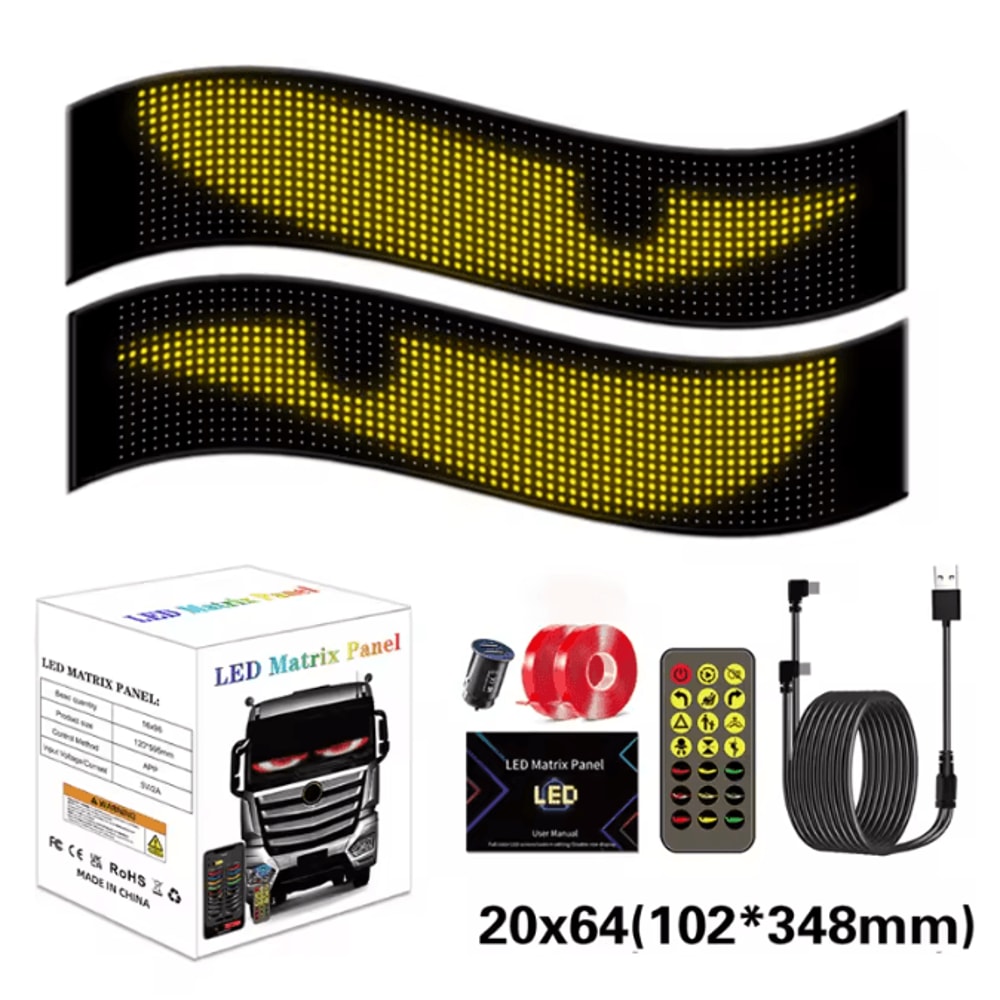 LED Matrix Car Windshield Display With App Control Flexible LED Car Display Panel 9