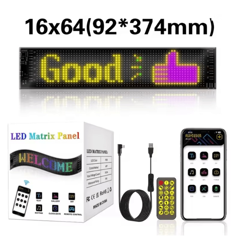 LED Matrix Car Windshield Display With App Control Flexible LED Car Display Panel 4