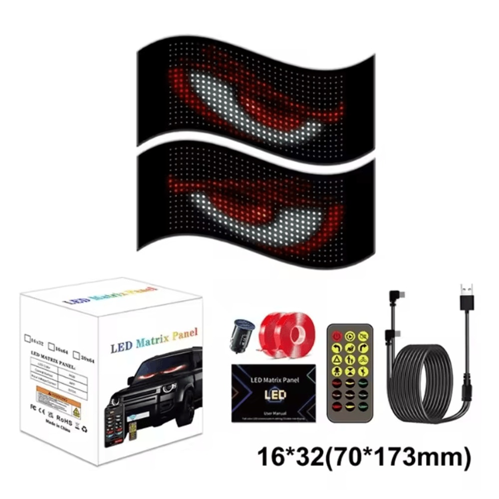 LED Matrix Car Windshield Display With App Control Flexible LED Car Display Panel 6