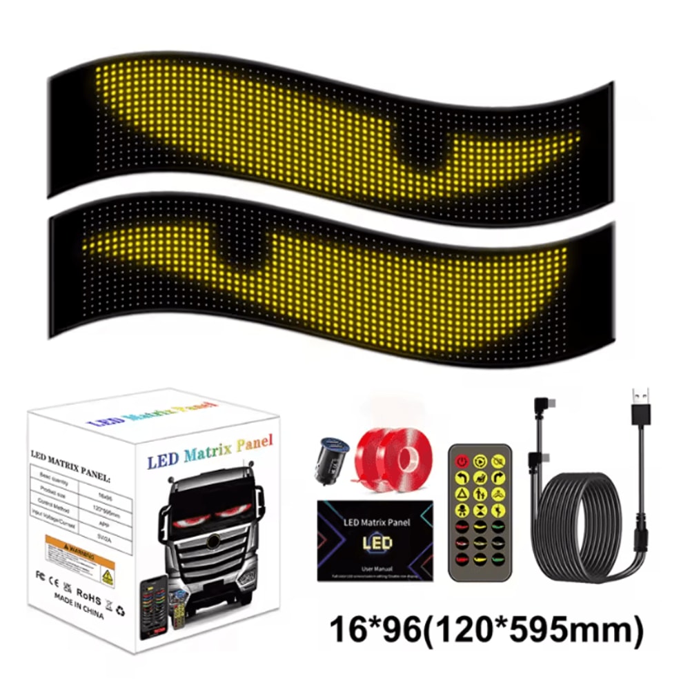 LED Matrix Car Windshield Display With App Control Flexible LED Car Display Panel 10