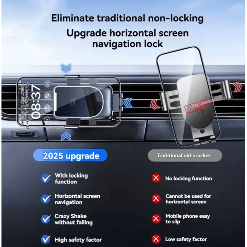 Universal Car Phone Holder Air Vent And Suction Mount Adjustable Smartphone Navigation Holder 1