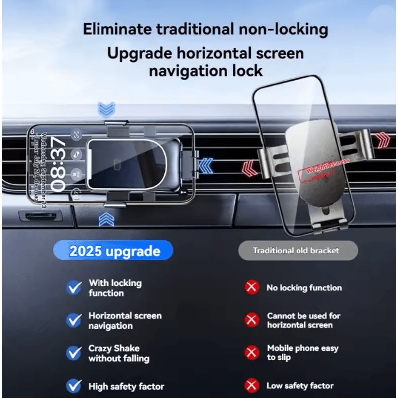 Universal Car Phone Holder Air Vent And Suction Mount Adjustable Smartphone Navigation Holder 1