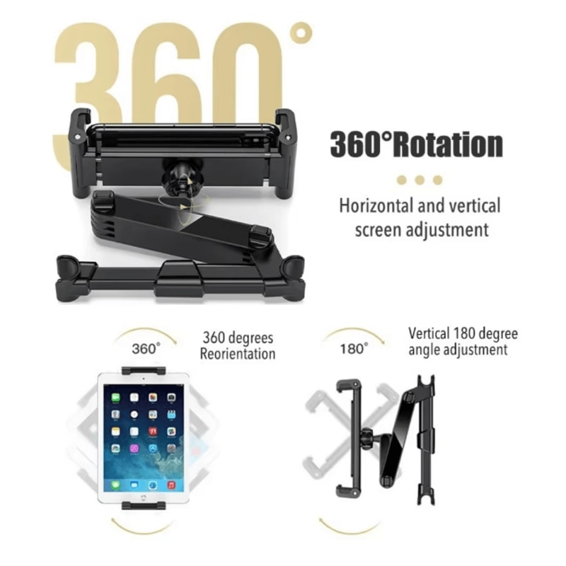 Car Headrest Tablet Holder Adjustable Backseat Tablet Mount For IPad And Smartphones 1