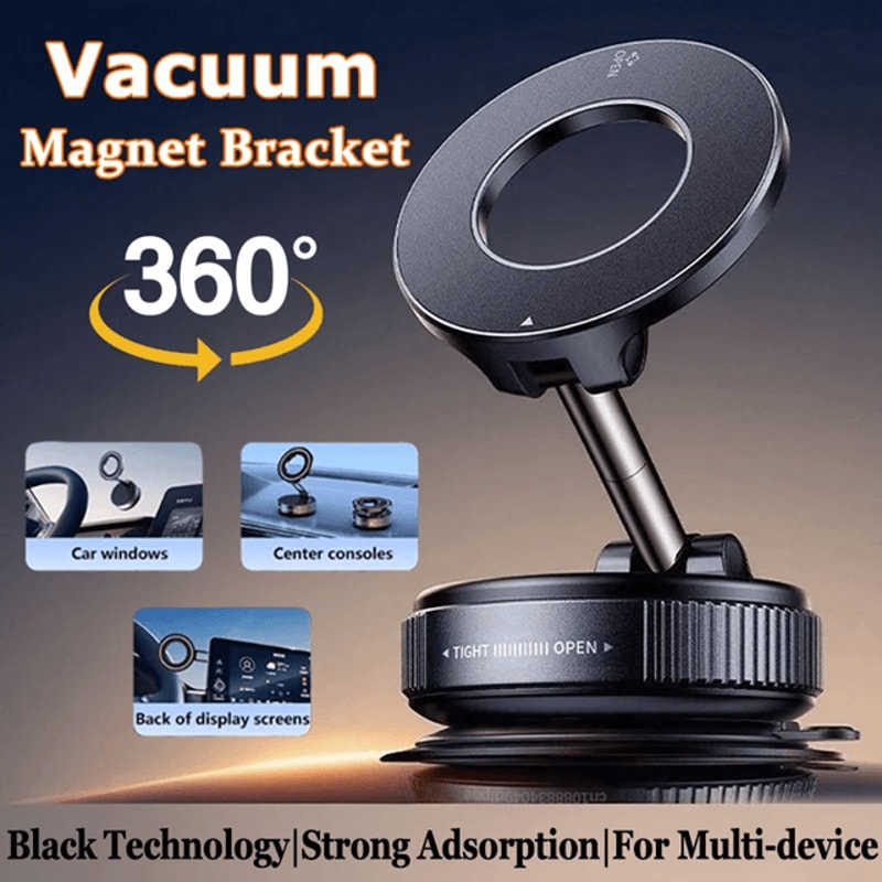 MagGrip 360 Magnetic Car Phone Holder With Vacuum Suction Mount 0