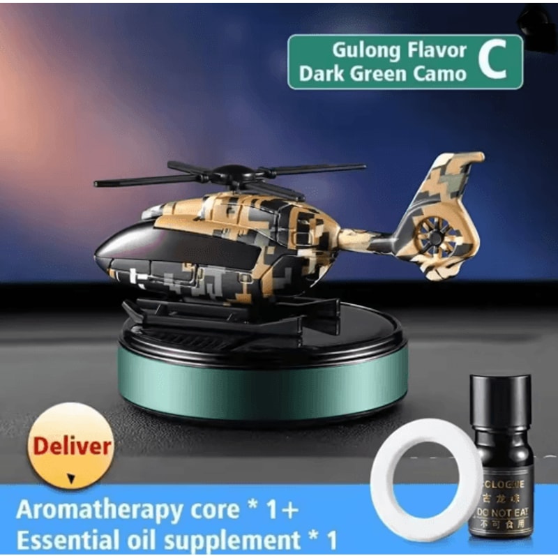 Solar Spin Helicopter Car Air Freshener Diffuser 4