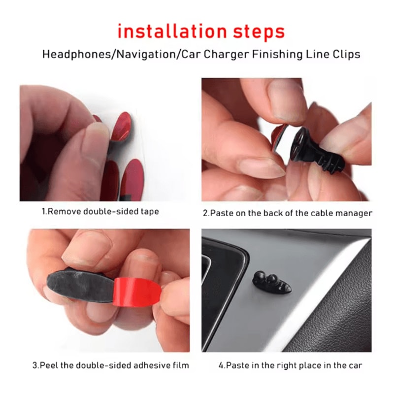 Universal Car Cable Clip Organizer Adhesive Wire Holder For Car Charger Cables 2