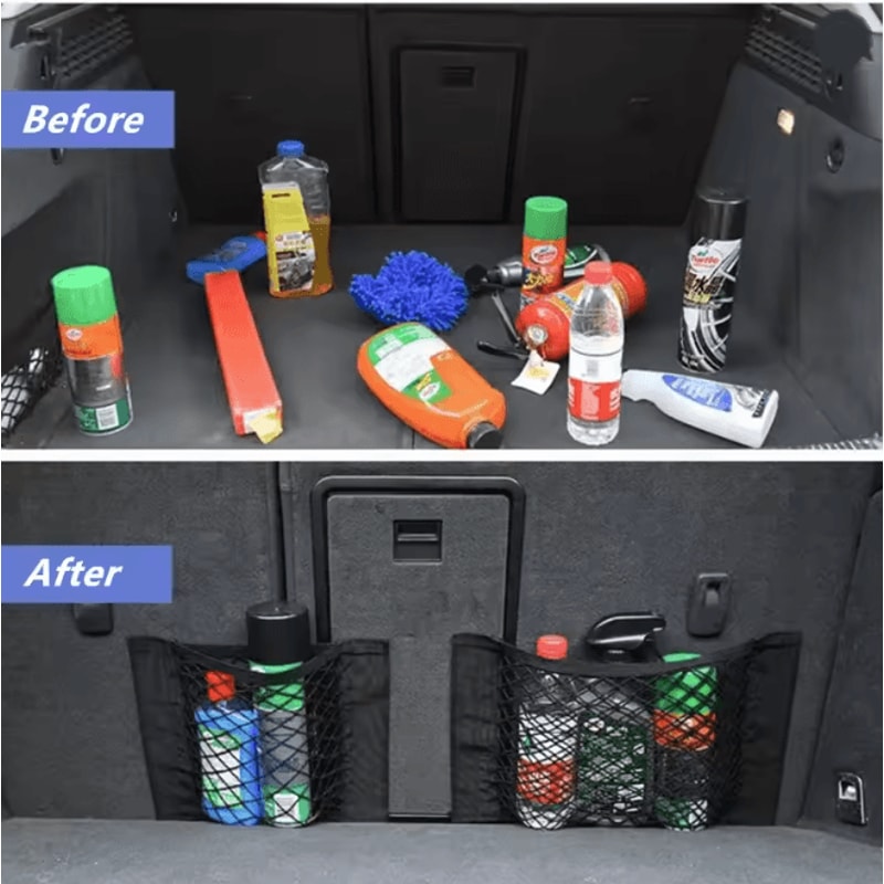 Universal Car Storage Net Organizer Adhesive Cargo Holder 3