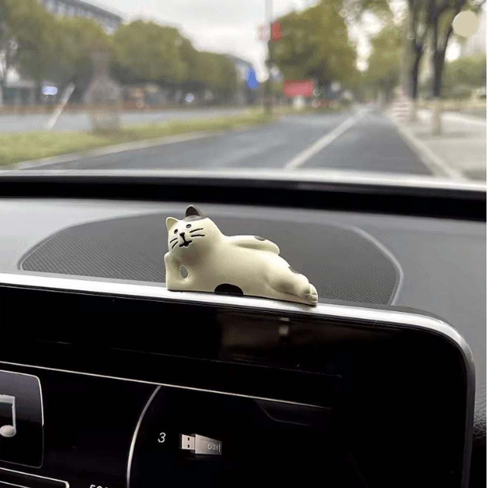 Cute Cat Car Dashboard Ornament Resin Kitten Interior Decor 5