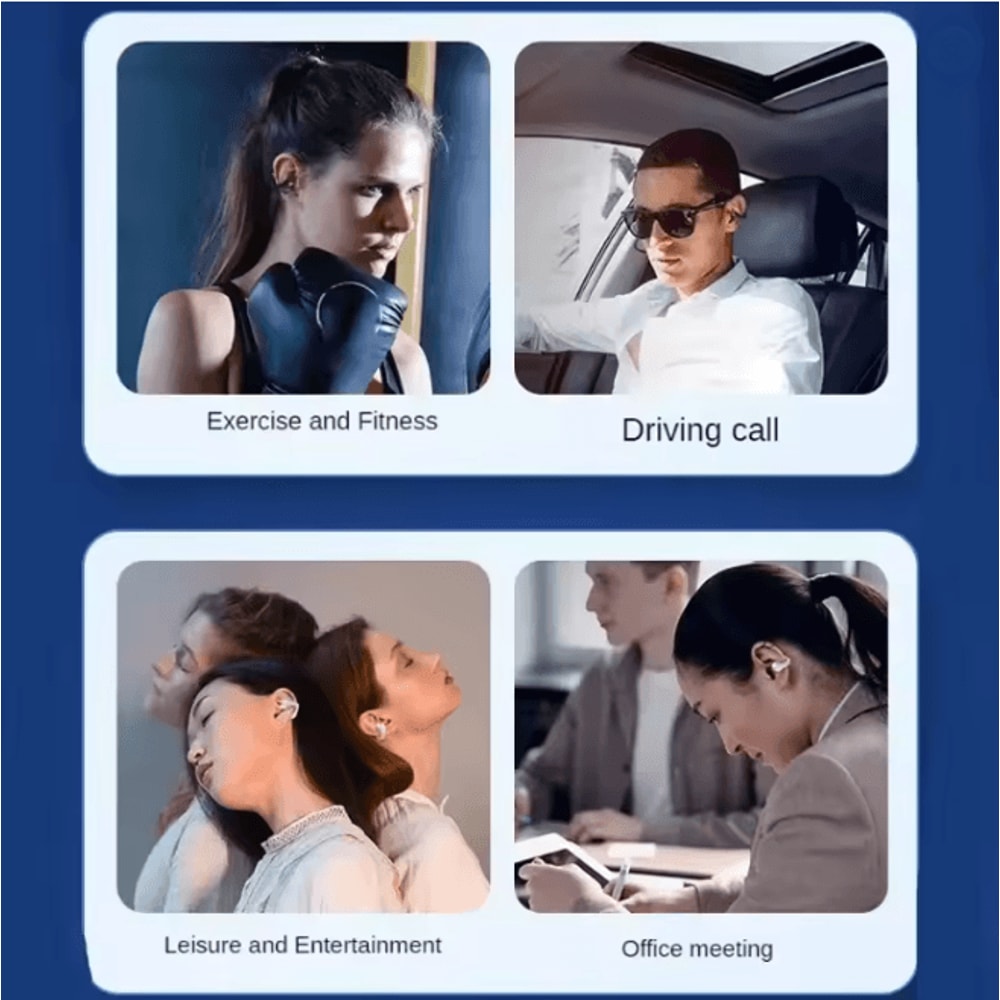 Bluetooth 53 Bone Conduction Clip Ear Headphones Wireless Sports Earbuds 2