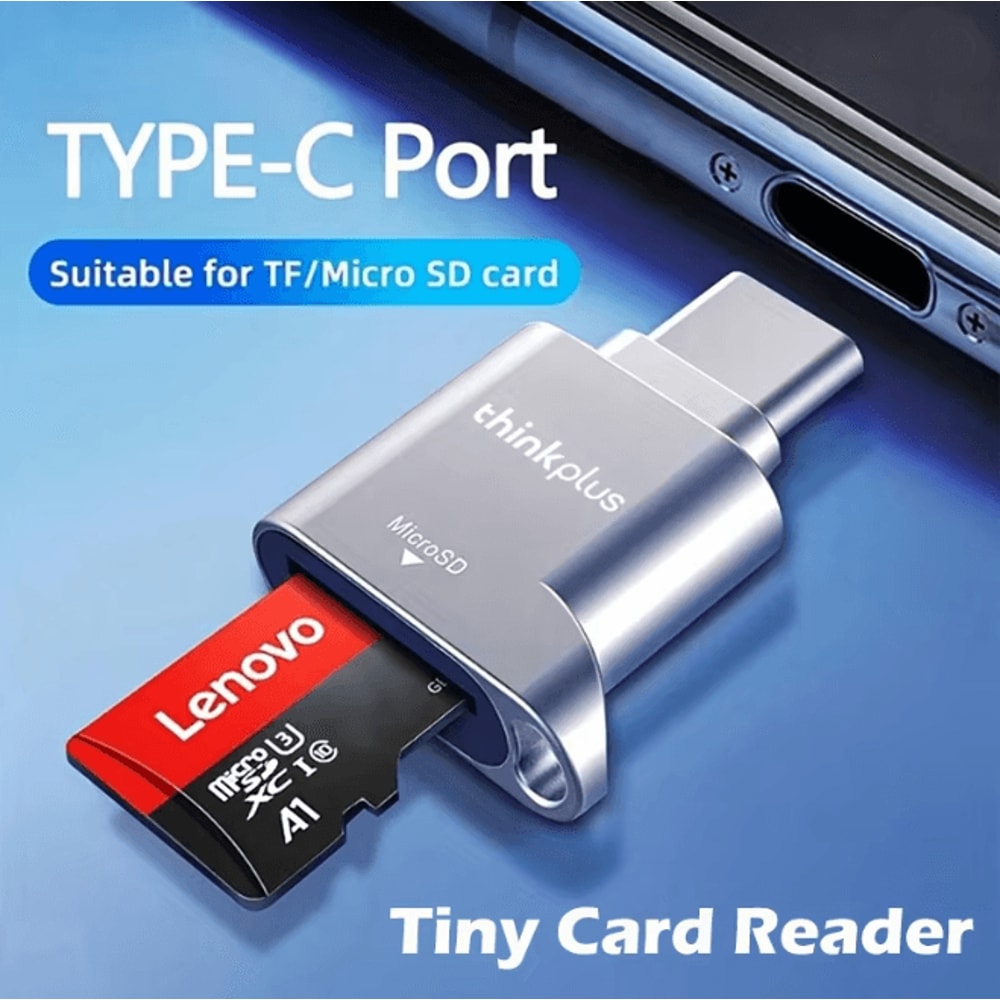 Lenovo Thinkplus USB C Micro SD Card Reader Adapter 0