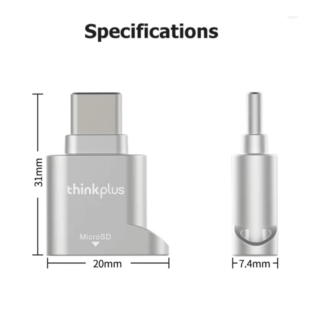Lenovo Thinkplus USB C Micro SD Card Reader Adapter 3