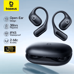 baseus eli 2i fit open ear wireless sports earbuds with ear hooks