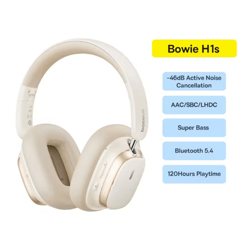 Baseus Bowie H1s Wireless Noise Cancelling Over Ear Headphones 4