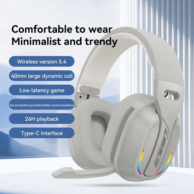 B500 Wireless Gaming Headset Bluetooth Over Ear Headphones With RGB Light 1