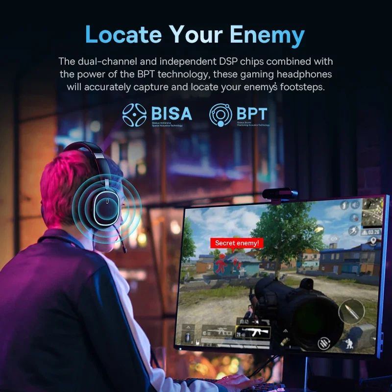 Baseus GH02 Wireless Gaming Headset RGB Over Ear Bluetooth Headphones 1