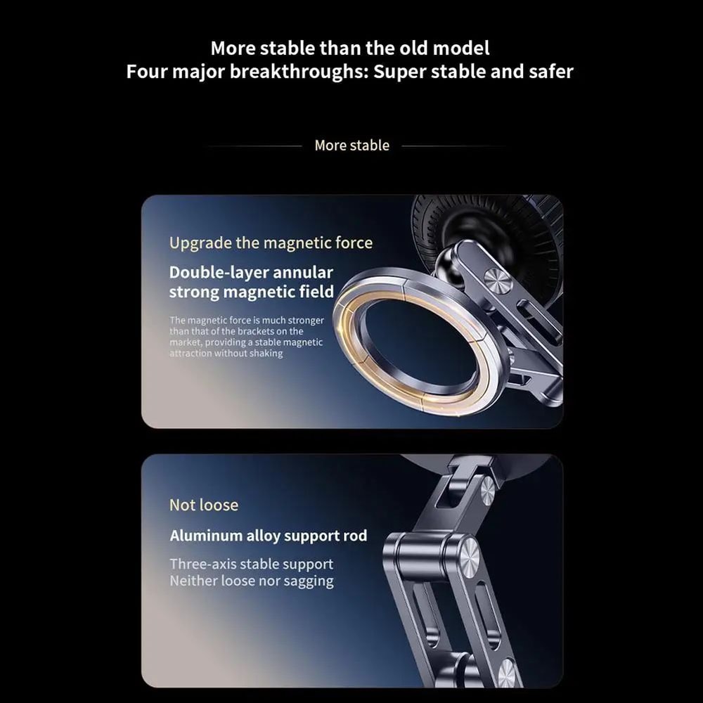 Magnetic Car Phone Holder With Vacuum Suction Foldable Mount 5