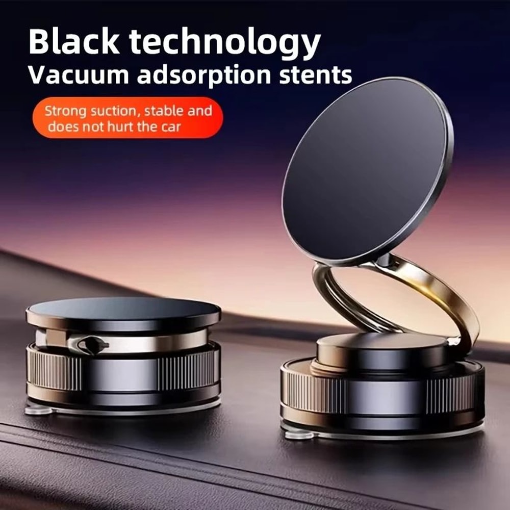 360 Degree Magnetic Car Phone Holder With Vacuum Suction Mount 0