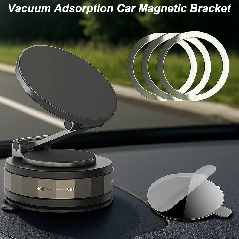 360 Degree Vacuum Magnetic Car Phone Holder Universal Suction Mount 0