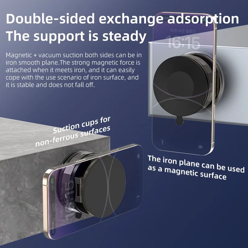 360 Degree Vacuum Magnetic Car Phone Holder Universal Suction Mount 2