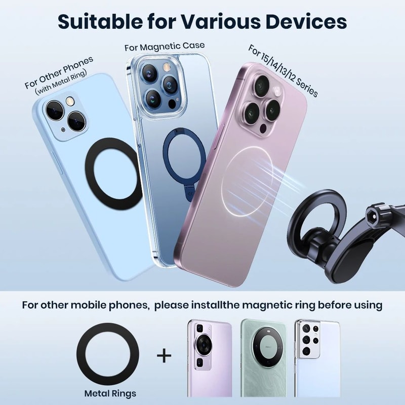 MagSafe Magnetic Car Phone Holder Adjustable Mount For Dashboard 2