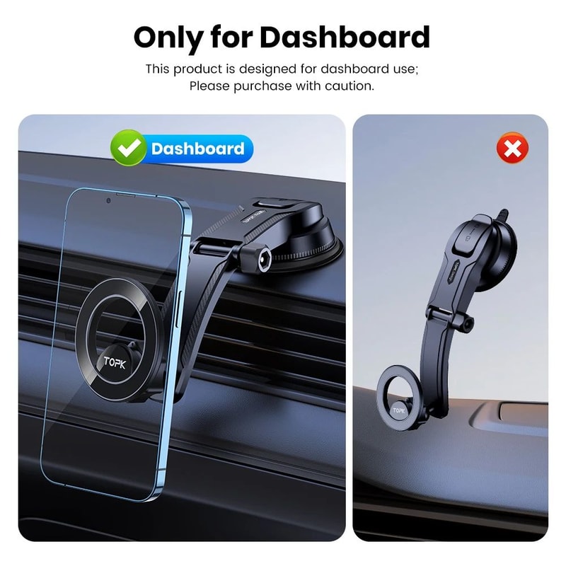 MagSafe Magnetic Car Phone Holder Adjustable Mount For Dashboard 4