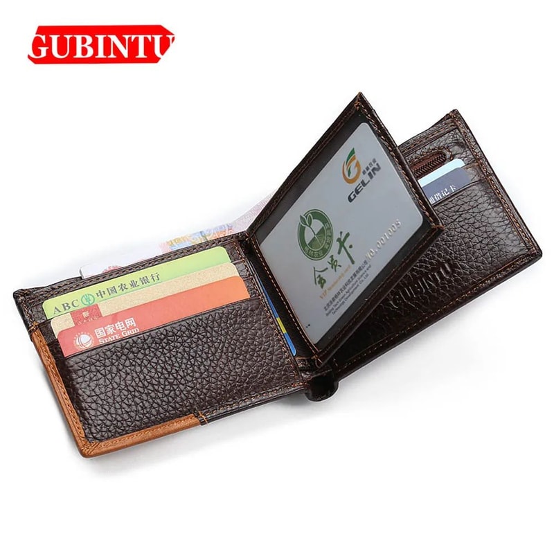 Genuine Leather Mens Wallet With Coin Pocket And Zipper 5
