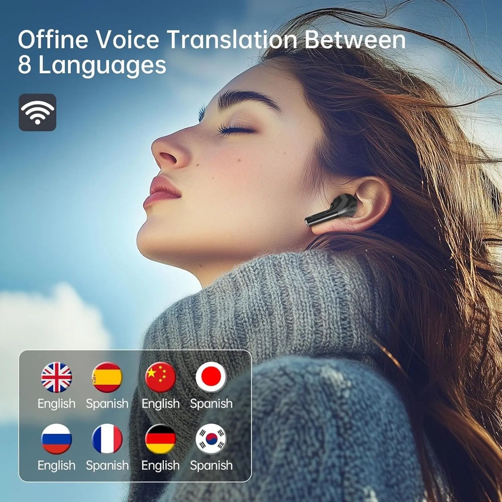 AI Language Translator Earbuds Wireless Real Time Translation Headset 2