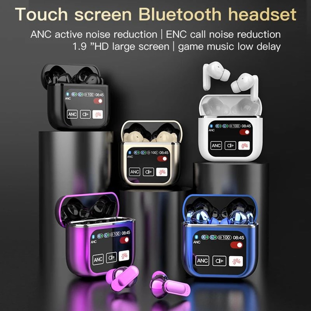 Smart Touch ANC Wireless Earbuds Bluetooth Noise Cancelling Headphones 1