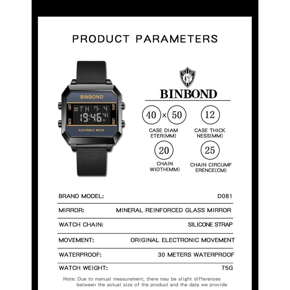 Multifunction Waterproof Digital Sports Watch For Men 3