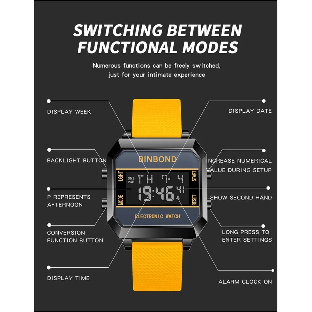 Multifunction Waterproof Digital Sports Watch For Men 4