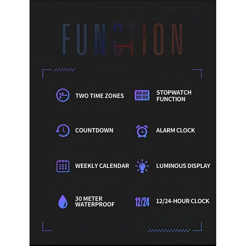 Multifunction Waterproof Digital Sports Watch For Men 5