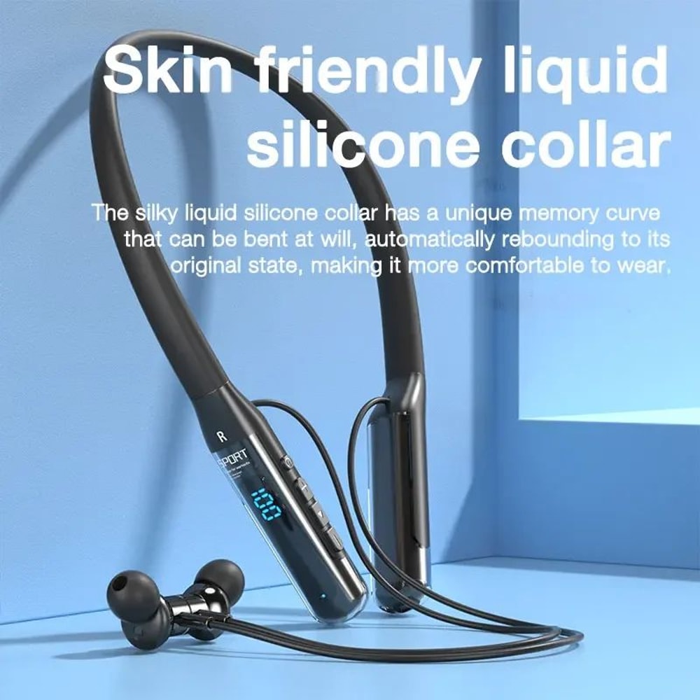 80 Hour Neckband Bluetooth Headphones Wireless Stereo Earphones 4