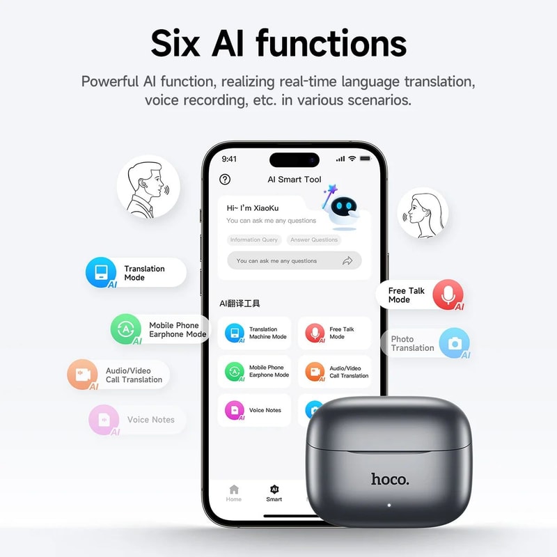 HOCO Smart AI Translation Earbuds Wireless Noise Cancelling Headphones 2