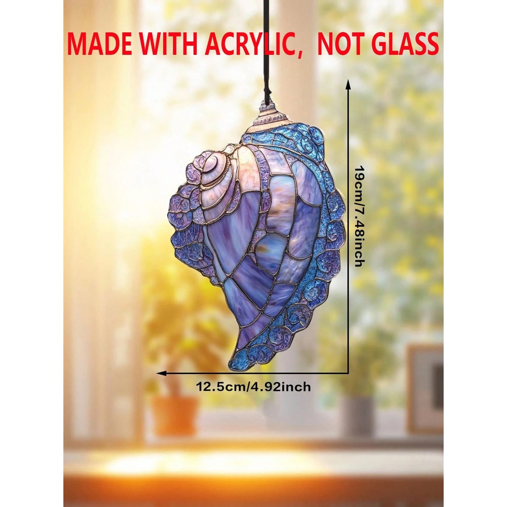 Blue Conch Shell Suncatcher Coastal Window Hanging Decor 6