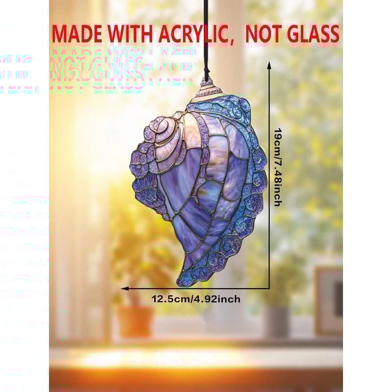 Blue Conch Shell Suncatcher Coastal Window Hanging Decor 6